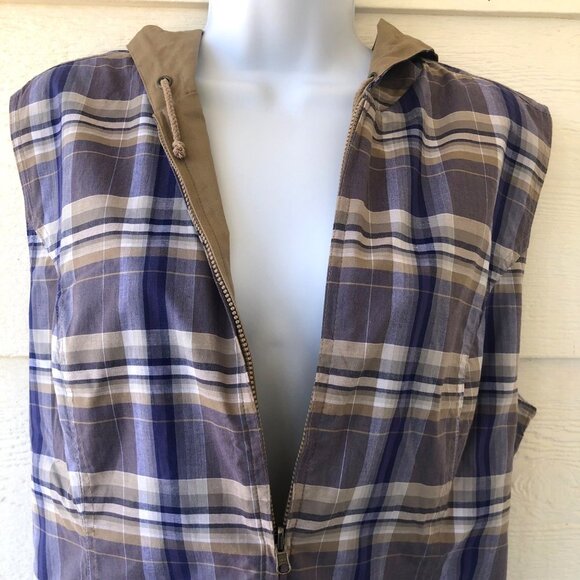 NWT! Christopher & Banks Size L Reversible Hooded Zip Front Vest - Picture 4 of 16